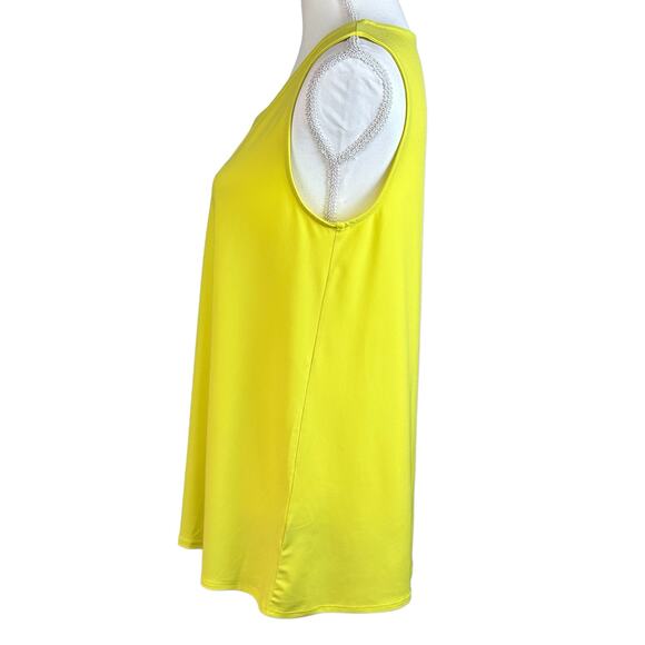 Premise Studio Top Women Small Neon Yellow Office Classic Colorful Blouse - Picture 3 of 10